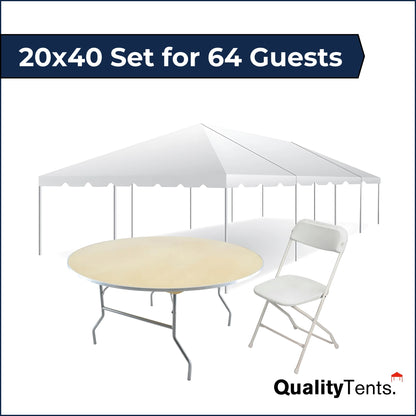 20x40 Set for 64 Guests