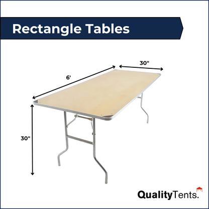 6' Birchwood Rectangle Tables